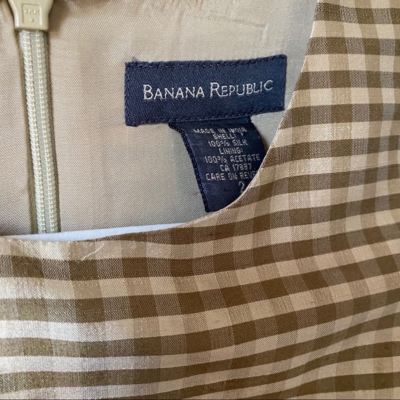 Banana Republic Silk Gingham Seath Dress | size 2 - Picture 3 of 4